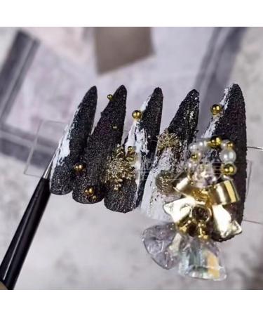 Temperament enhancement nail Christmas manicure hand-made wearing a niche nail patch plaster manicure (10 pieces)(S)