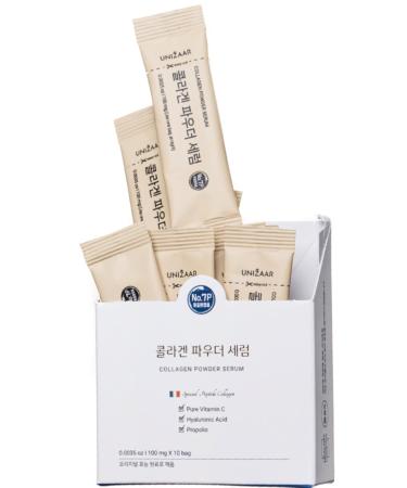 Unizaar Collagen Powder Serum - 100mg*10 Bag Transform Ordinary Cream to Luxury! Luxe French Collagen & British Vitamin C Facial Cream Enhancer Potent Korean Skin Care Formula with Hyaluronic Acid