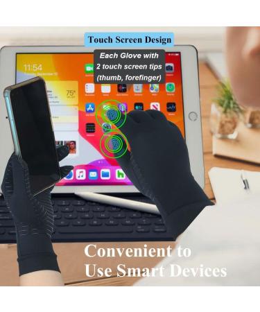 Shop Copper Arthritis Gloves for Carpal Tunnel Relief | Full Finger Compression Gloves for Pain & Swelling - Touchscreen Tips (Medium - Buy Online on GoSupps.com