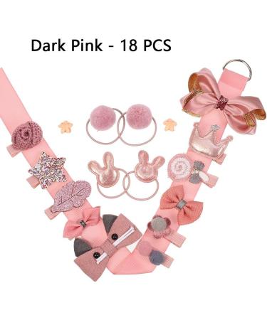 18 Piece Children Hair Bow Clips Set - Pink Hair Accessories for Girls | Perfect for Christmas, Birthday & Children's Day Gift - Buy Online on GoSupps.com