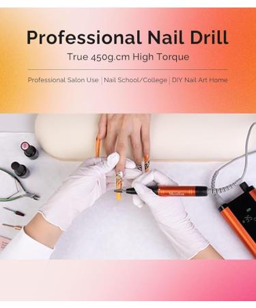MelodySusie Cordless Nail Drill 35000 RPM - Portable Rechargeable Machine for Acrylic Nails & Poly Gel - Low Noise, Vibration & Heat - Orange Set - Buy Online on GoSupps.com