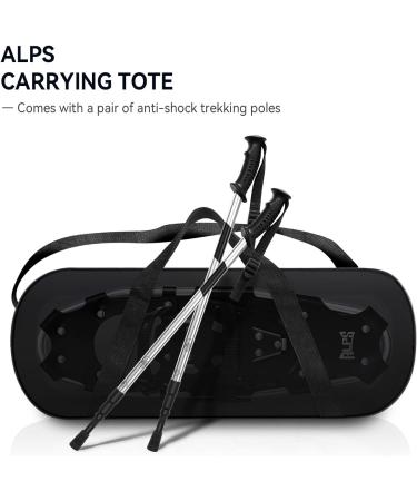 ALPS 14/17/21/25/30 Inch Lightweight Snowshoes for Women Men Youth Kids  Light Weight Aluminum Alloy Terrain Snow Shoes with Pair Antishock Trekking Poles  Free Carrying Tote Bag Black 14'' - Buy Online on GoSupps.com
