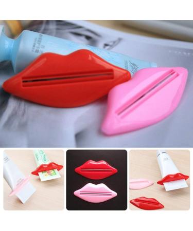 AKOAK 2 Pcs Fun Lips Plastic Toothpaste Squeezer Toothpaste Bathroom Accessories Supplies Random Colors - Buy Online on GoSupps.com