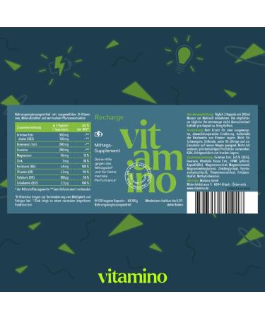 Vitamino Calculation Caffeinated Capsules | Boost Mental Performance | Vegan Gluten-Free & Lactose-Free with Guarana Green Tea & B Vitamins - Buy Online on GoSupps.com