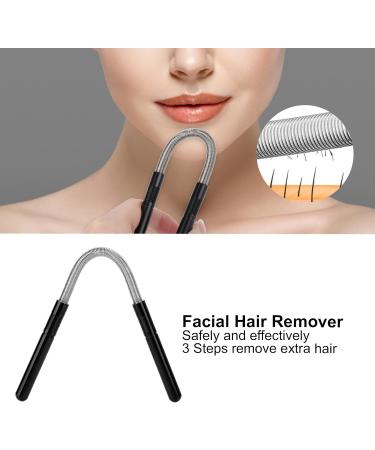 Stainless Steel Facial Hair Remover Spring - Effective Epilator Kit for Upper Lip, Chin, and Eyebrows (Black) - Buy Online on GoSupps.com