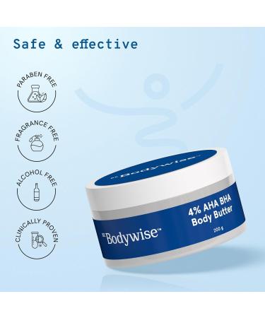 Be Body..wise 4% AHA BHA Shea Body Butter 200g - Intense 48-Hour Moisturization for Smooth Radiant Skin - International Shipping Available - Buy Online on GoSupps.com