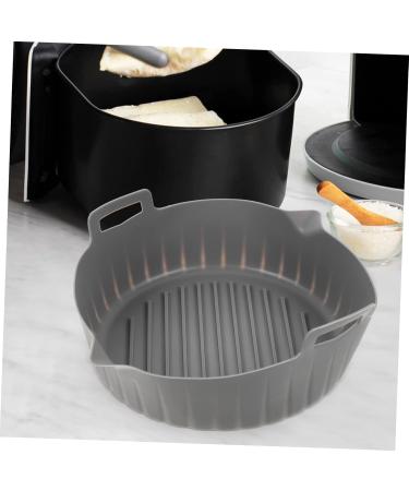 Alipis 2pcs Air Fryer Pan Deep Fryer Oven Air Fryer Pot Air Fryer Supply to Rotate Bakeware Silicone Bowl Greyx2pcs 23X20X8CMx2pcs - Buy Online on GoSupps.com