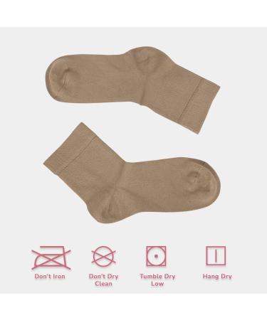 Cosyfeel Women Loose Diabetic Socks | 4-Pack Neuropathy Ankle Socks for Ladies | Super Soft Eco-Friendly Bamboo Material | Durable with Seamless Toe | Multicolour Patterns | 4 Seasons 4-7 LIGHT BEIGE - Buy Online on GoSupps.com