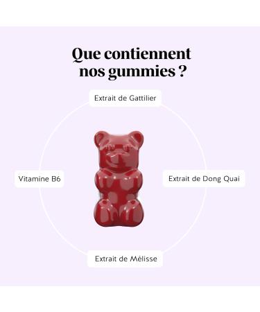 Femm'tastique SPM Cycle quilibr - Confort pr menstruel - avec 30mg de Poivre des moines Vitamine B6 et Extrait de Dong Quai - 90 unit s (3 Mois) - Vegan - Bears with Benefits 1 unit (Lot de 90) - Buy Online on GoSupps.com