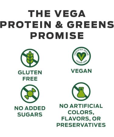 Vega Protein & Greens Powder Vanilla 18.6 oz - Gluten-Free Dairy-Free Vegan Plant-Based Protein Non-GMO - Buy Online on GoSupps.com
