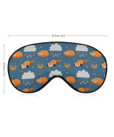Red Panda Pattern Sleep Mask - Adjustable Elastic Strap for Men and Women - Blackout Eye Cover for Yoga, Travel, Nap - Sleep Better - Buy Online on GoSupps.com