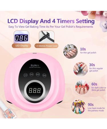 248W UV LED Nail Lamp with 60 LED Beads | 4 Timer Auto Sensor, LCD Touch Screen | Professional UV Light Nail Dryer for Gel Polish | Salon & Home Use - Buy Online on GoSupps.com
