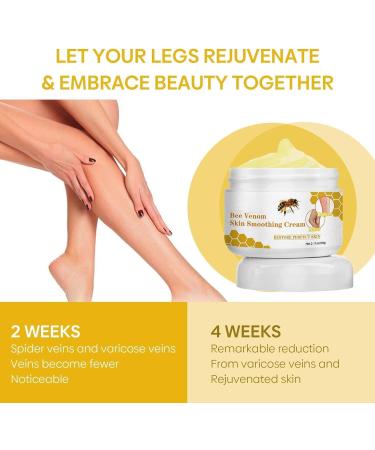 2024 New Bee Venom Varicose & Spider Veins Relief Cream for Legs Natural Varicose & Spider Veins Improve the Look of the Legs and Blood Circulation Tired and Heavy Legs Relief 60g/2.11fl.oz (2 Jars) - Buy Online on GoSupps.com
