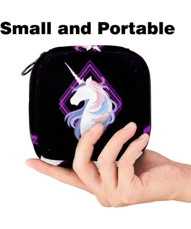 Shop Unicorn Purple Menstrual Pad Bag with Zipper | Ladies Napkin Pouch & Tampons Collection Bag for Women & Girls - Buy Online on GoSupps.com