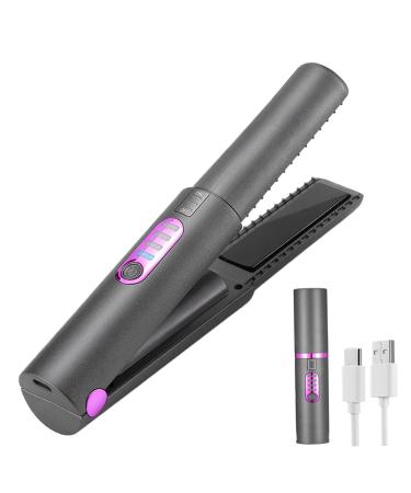 Hair Straightener and Curler 2 In 1 Anti Scald Cordless Hair Straightener 3 Heats Portable Hair Straightener Fast Heat Up Ceramic Flat Iron Rechargeable USB Hair Straighteners Cordless Flat Iron