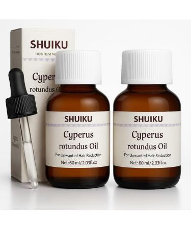 Cyperus Rotundus Oil for Hair Removal 2 PACKS 100% Pure Natural Cyprus Oil Organic Herbal Cypress Root Extract for Smooth Skin, Reducing Body Hair Growth, Ingrown Hair & Nourishment 60ml
