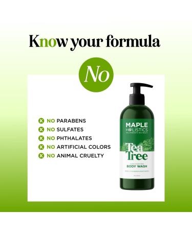 Tea Tree Oil Body Wash - Hydrating Shower Gel for Men & Women | Moisturizing Tea Tree Body Soap with Peppermint - 16 Fl Oz - Buy Online on GoSupps.com