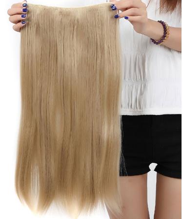 58cm Human Hair Clip-in Extensions | Medium Blonde Straight Hairpiece - 5 Clips 120g | Realistic & Easy to Use - Buy Online on GoSupps.com