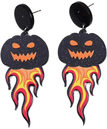 Feyley Halloween Cartoon Acrylic Earrings - Ghost Pumpkin Skull Dangle Jewelry Gift for Women & Girls | International Shipping - Buy Online on GoSupps.com
