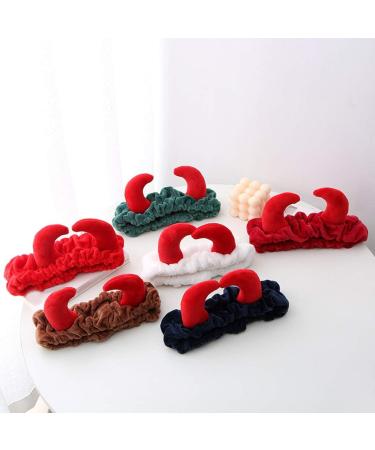 S-Trouble Pl sch Red Ochse Devil Horns Headband | Funny Makeup Shower Hairband for Girls | Festival & New Year Party Accessory - Buy Online on GoSupps.com