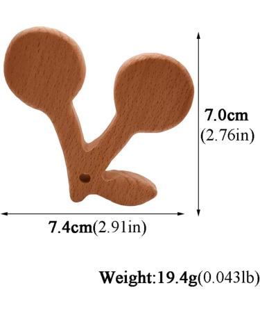 Wendysun 5pcs Cartoon Wood Teether - Natural Animal Cherry Star Shape Baby Teething Toy - Buy Online on GoSupps.com