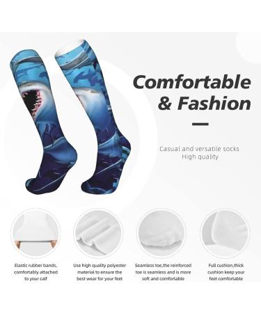 Hungry Shark Compression Socks for Men & Women | 15-20 mmHg Circulation Support for Running & Cycling - Buy Online on GoSupps.com