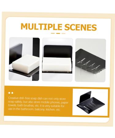 Amosfun 2pcs Soap Holder Soap Storage Holder Stainless Steel Soap Dish Metal Container Bathroom Soap Rack Soap Drainage Rack Kitchen Soap Wall-mounted Storage Rack 304 Stainless Steel - Buy Online on GoSupps.com