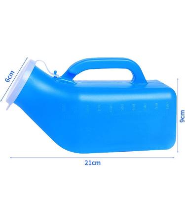 Outdoor Travel Male Urinal Long Neck Incontinence Pee Bottle Clear Plastic Urine Collection Device Spill Proof Device Portable Urinal Bottle Snap-On Lid(Blue) Happy - Buy Online on GoSupps.com