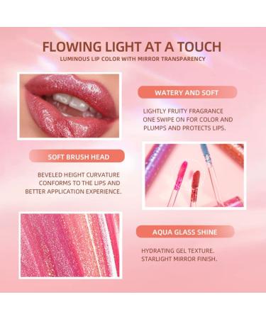 AllbestAye Pearl Gloss Lip Glaze | Glitter Lip Gloss with Diamond Bead Shimmer | Multi-Color 3D Starlight Shine (#8) - Shop Now! - Buy Online on GoSupps.com