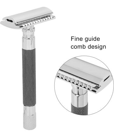 Double Edge Safety Razor for Men - Manual Button Cutting Head Washable Beard Care (Black) | Best Daily Shaving Tool - Buy Online on GoSupps.com