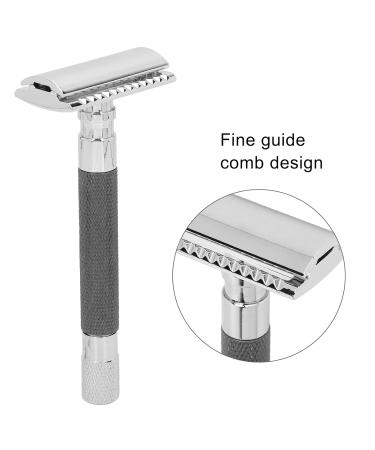 Double Edge Safety Razor for Men - Zinc Alloy Manual Razor for Daily Beard Care (Black) | International Shipping Available - Buy Online on GoSupps.com