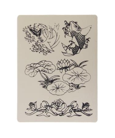 5pcs Tattoo Practice Skin for Learning and Training with Tiger, Skull, Flower, Lotus, Dragon Tattoos - Buy Online on GoSupps.com