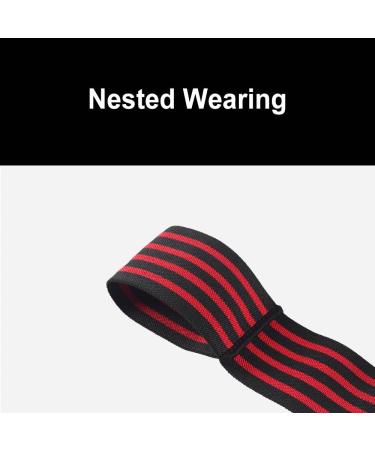 HYFAN Professional Wrist Elbow Knee Wraps Elastic Straps Brace Support Protector for Weightlifting Workout Bodybuilding Gym Fitness Elbow / Red - Buy Online on GoSupps.com