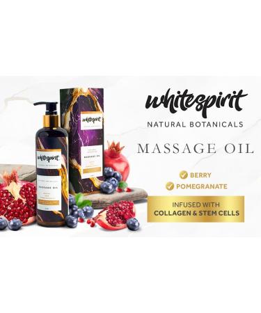 Water Soluble Massage Oil by WHITESPIRIT - 11.83 Fl Oz Berry & Pomegranate Aromatherapy Warming Soothing Touch with Collagen - Ideal for Relaxation & Easy Wash Out - Buy Online on GoSupps.com