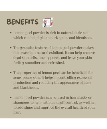 Meesha Lemon Peel Powder | 100% Natural Citrus Limon Powder for Hydrating Cleansing & Exfoliating | Rich in Vitamin C for DIY Face Masks Body Scrubs & Hair Treatments - Buy Online on GoSupps.com