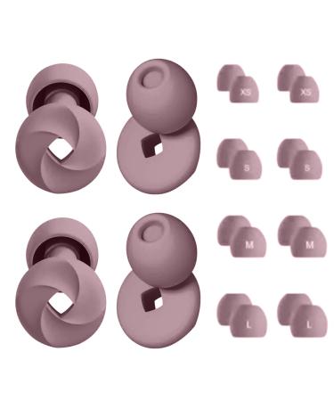 Noise-Reducing Silicone Ear Plugs for Sleep Block up to 33dB 4 Ear Tip Sizes Comfortable All-Night Use (Mauve One Size) Mauve One Size