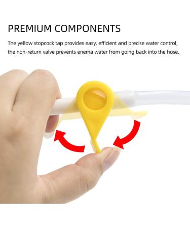Enema Bag 2L Home Kit - 6.5ft Silicone Hose Adjustable Flow Valve & Tips for Effective Colon Cleansing - Buy Online on GoSupps.com