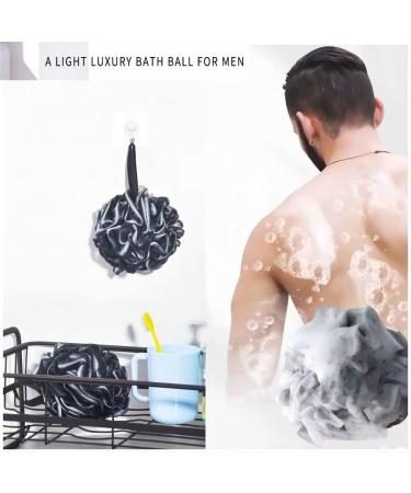 Voitead Shower Loofah Bath Sponge - 4 Pack Exfoliating Scrubber Pouf for Full Cleanse - Soft Nylon Mesh Puff - Beauty Bathing Accessories - Black and White - Buy Online on GoSupps.com
