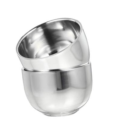 Healeeved 2 piece of razor soap peel bubble bowl razor cup of razor bubble vessel durable razor vessel made of stainless steel shaving bowl cup hairdresser grinding tool bladder peel