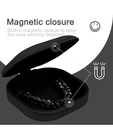Cute Slim Aligner Case Set with Vent Holes for Invisalign - Retainer Case for Women Men, Includes Removal Tool and Toothbrush (Black) - Buy Online on GoSupps.com