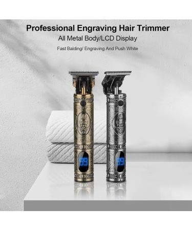 Hair Clippers for Men LCD Power Display Hair Clippers Full Metal Embossed Body T9 Hair Trimmer Sharp Blade Low Noise Barber Salon Engraving Styling (Color : Gray) - Buy Online on GoSupps.com