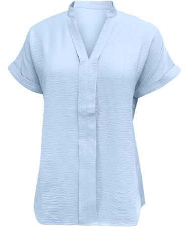 Buy Golatcr Summer Womens V-Neck T-Shirt - Casual Cotton Blouse Printed Tops Elegant Crop & Basic Styles in Black & Blue - International Shipping Available - Buy Online on GoSupps.com