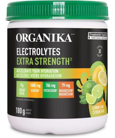 Organika Electrolytes Extra-Strength Powder- Lemon Lime- High in Sodium for Sport Recovery & Electrolytes + Enhanced Collagen- Strawberry Peach Flavour- Sugar-Free Hydration + Protein - Buy Online on GoSupps.com