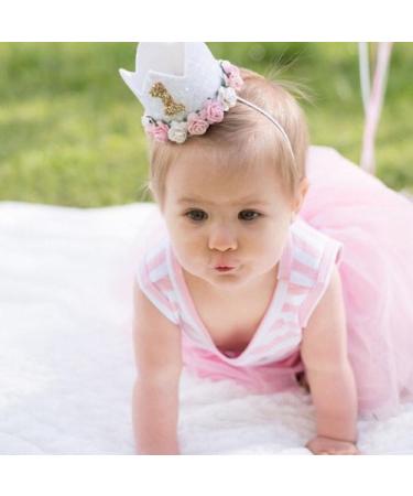 Bodhi2000 Baby Toddler Birthday Hairband | Sequin Flower Crown Headwear - Pink One Size - Buy Online on GoSupps.com