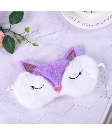Shinywear Purple Fox Rabbit Sleeping Eye Mask - Super Soft Plush Blindfold for Kids and Adults - Buy Online on GoSupps.com