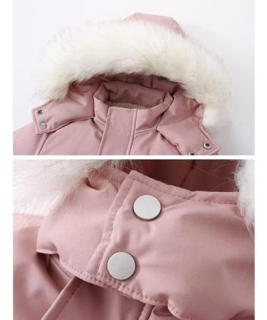 Baby Girls' Waterproof Snowsuit | Kids Ski Jacket & Fleece Coat | Pink 18-24 Months - Buy Online on GoSupps.com