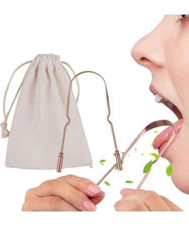 Buy Tsuchiya Tongue Scraper | Stainless Steel U-Shaped Ergonomic Mouth Cleaner for Bad Breath | Antique Copper Bag Included - International Shipping - Buy Online on GoSupps.com