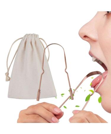 Facynde tongue scraps made of metal tongue gauge cleaner stainless steel-U-shaped cleaning scrub for oral hygiene fresh breath and shape made of antique copper clothes sac