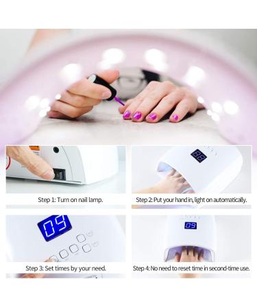 Rechargeable UV LED Nail Lamp with Automatic Sensor | Cordless Gel Nail Dryer for Fingernail & Toenail | 5 Timer Settings LCD Display - Buy Online on GoSupps.com