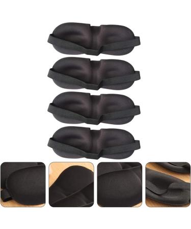 Healifty 3D Contoured Cup Sleeping Eye Mask 4pcs for Women Men - Black Blindfold with Elastic Strap for Night Eye Patch - Block Out Light and Improve Sleep - Buy Online on GoSupps.com